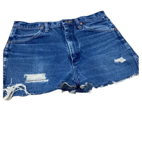 Wrangler Women's Distressed Frayed Denim Shorts - Picture 1 of 6